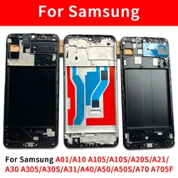 Front Frame For Samsung A01 A10 A10S A20S A21 A30 A30S A31 A40 A50 A50S A70 LCD Front Housing Frame Bezel Replacement