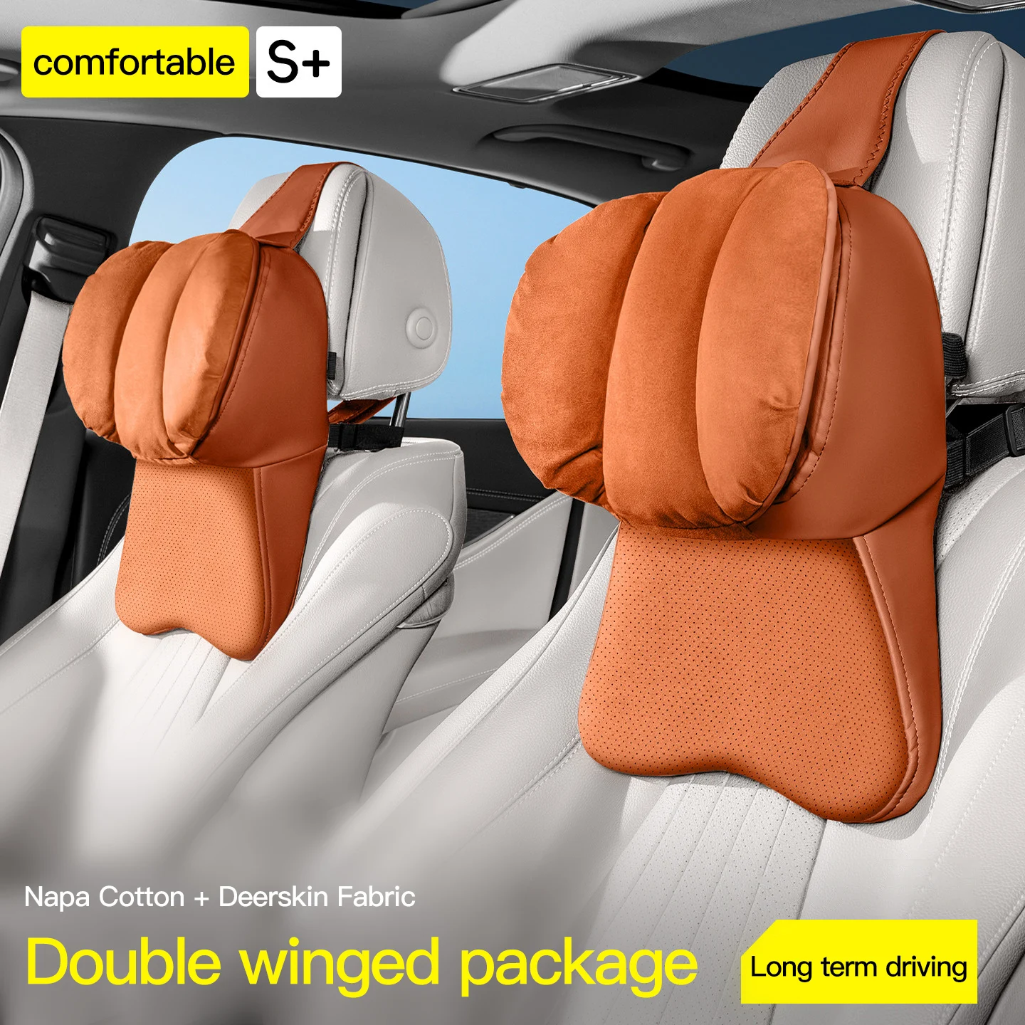 Car Headrest S-level Soft Comfort Neck Support Auto Seat Breathable Neck Pillow Compatible For Benz AMG S 63 S 65 GLA 45 GLB 35