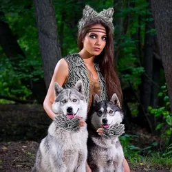 Halloween Werewolf Accessories Wolf Costume Animal Ear and Tail Costume for Halloween Cosplay Party Dress Up Set