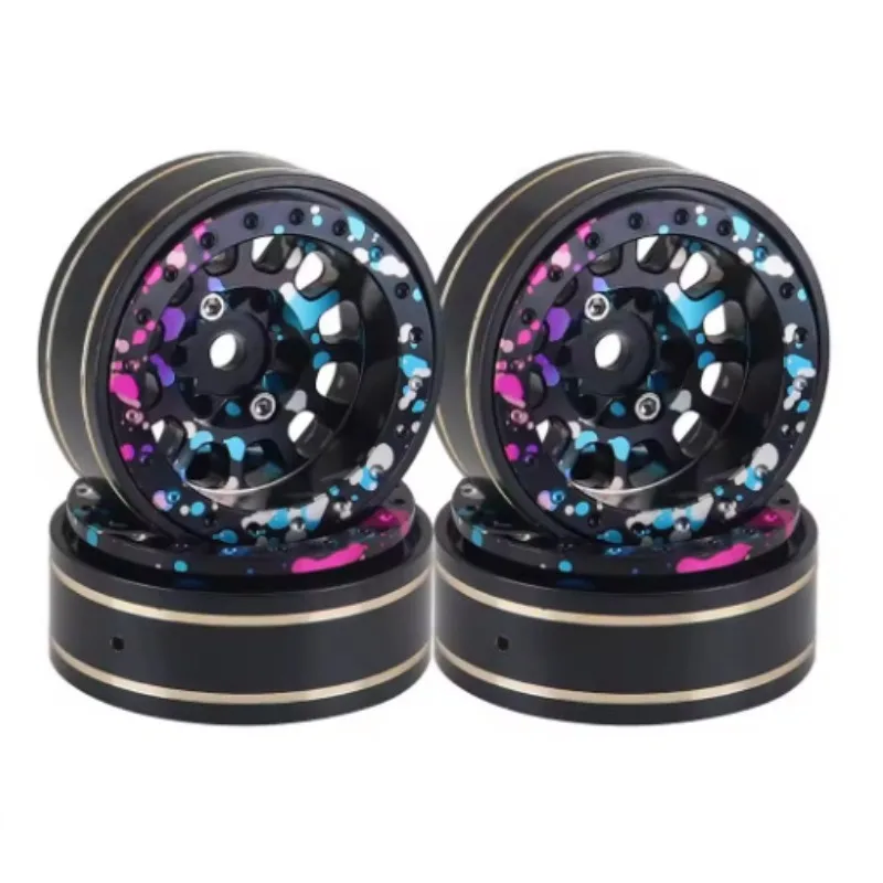 

Trxs Trx4m 1/24 Axial Scx24 Ax24 Fms Fcx24 26g Colorful Aluminum+brass 1.1" Beadlock Wheel Rims For 1/18 Rc Crawler Car