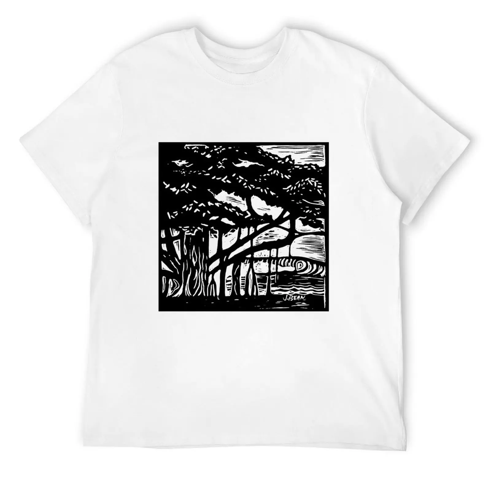 

Banyan Block Print T-Shirt T-shirts man Blouse cotton t shirt men