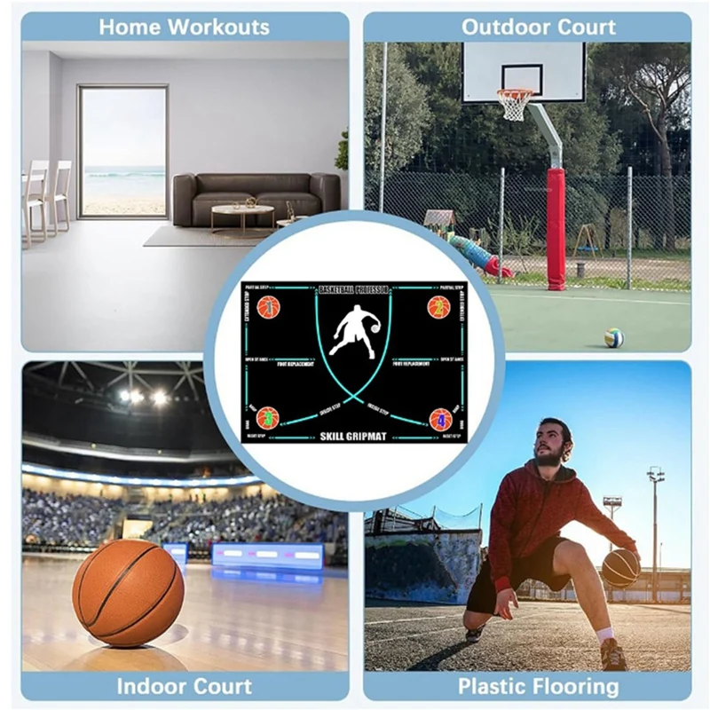 Portable Basketball Footwork Mat Portable Anti-Slip Basketball Training Mat Footwork Footstep Training Pad