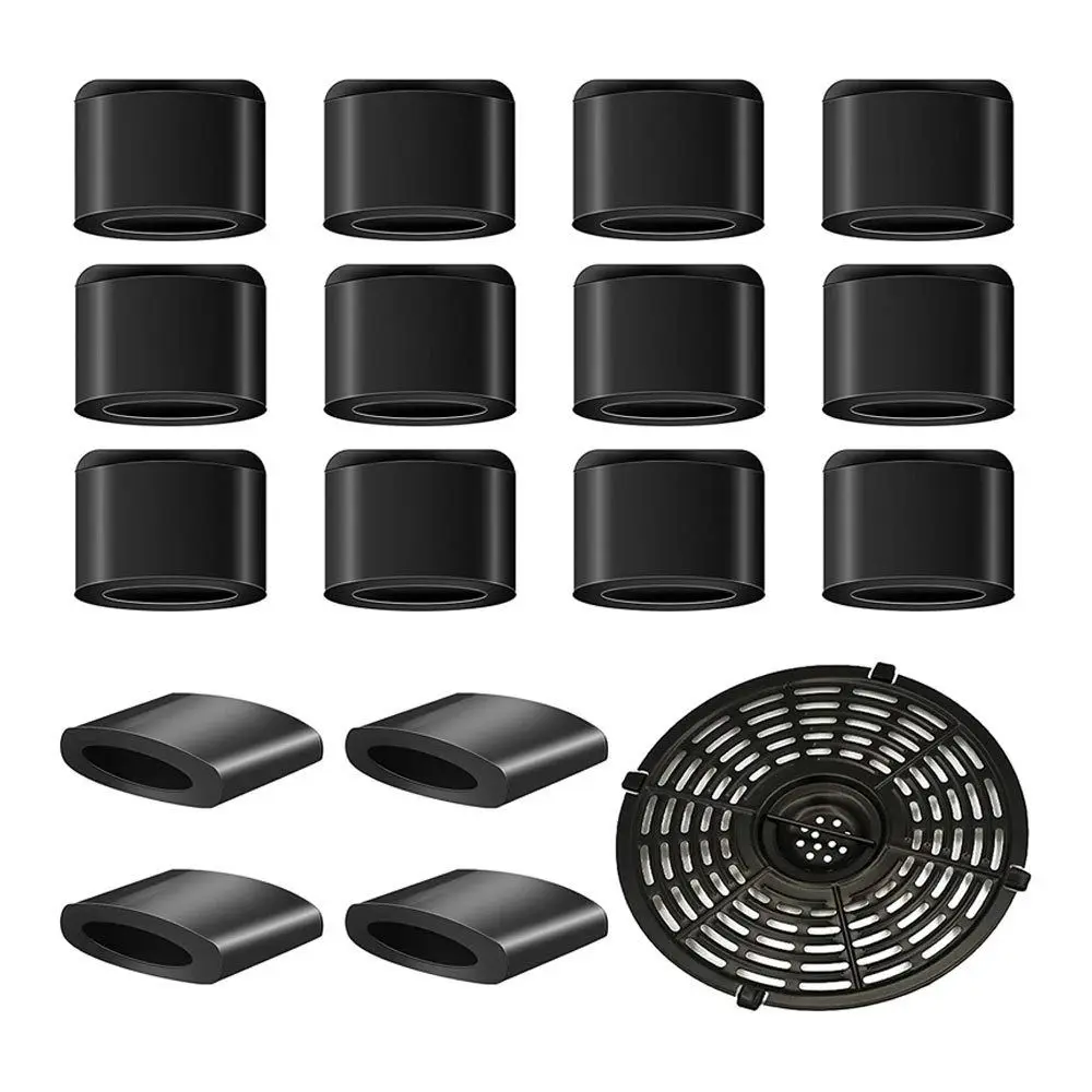 

10Pcs Silicone Air Fryer Rubber Bumpers Replacement Detachable Air Fryer Protection Cover Anti-Scratch BBQ Pan Tray Rubber