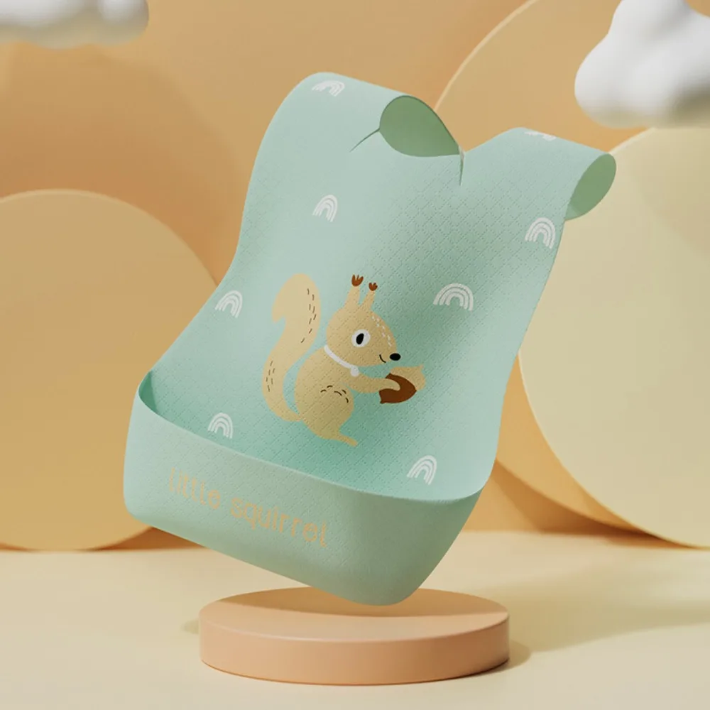 Portable Waterproof Disposable 's Bib Super Soft With Food Catcher Cartoon Saliva Towel Food Feeding Supply Infant Print Bib