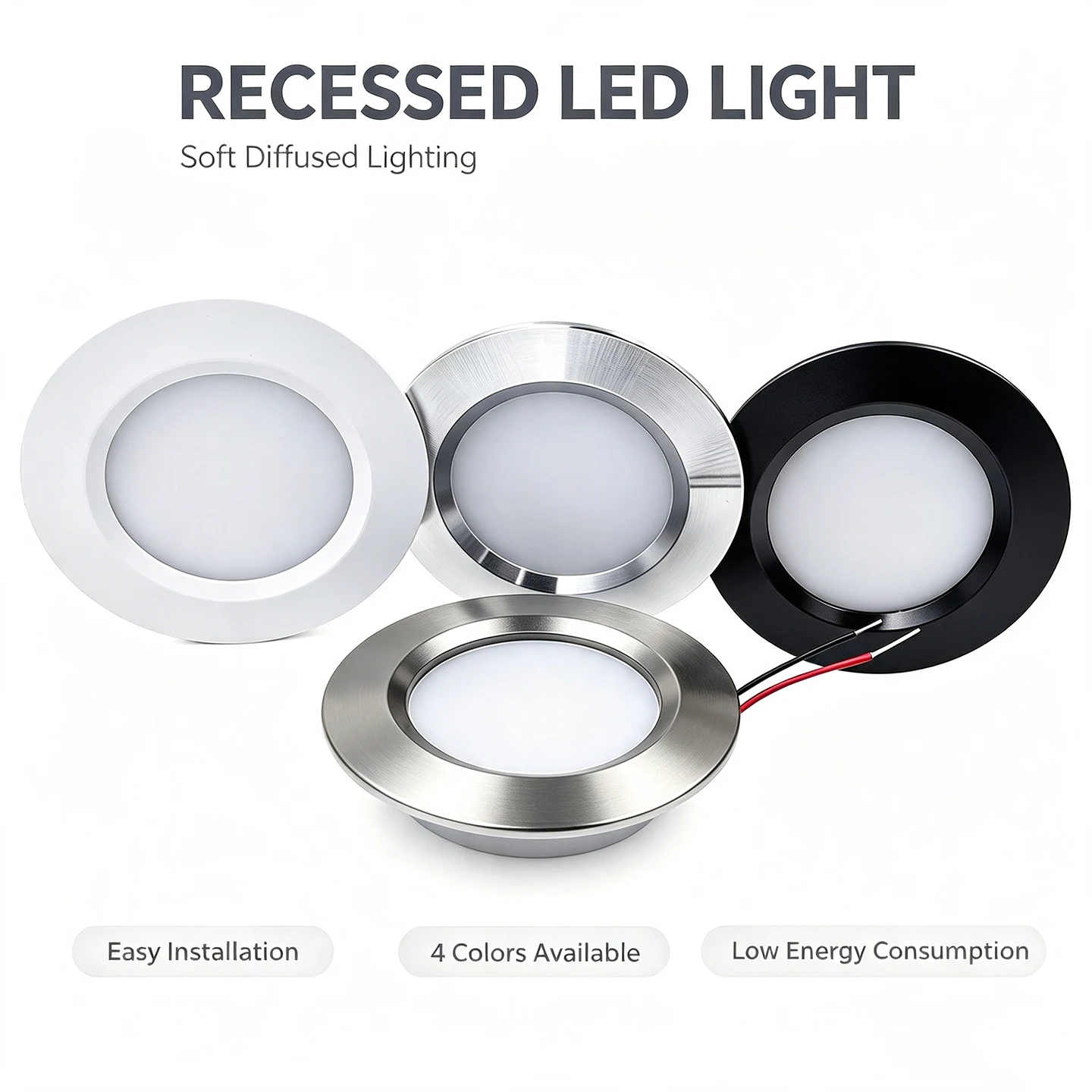 Commercial Kitchen Lights - 4-Pack Ultra-Thin Mini LED Indoor Spotlights
