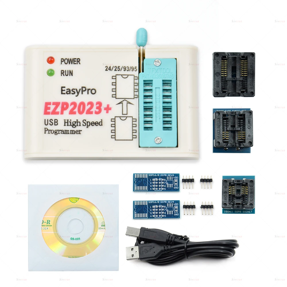 Original CH554T EZP2023 High-speed USB SPI Programmer+ 5 Adappters Support 24 25 93 95 EEPROM25 Flash BIOS Chip Universal