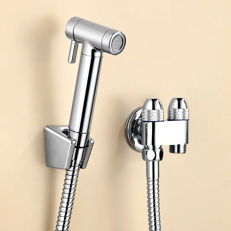 

Handheld bidet sprayer set, bathroom toilet double angle valve, toilet spray shower accessories, toilet cleaning and care set