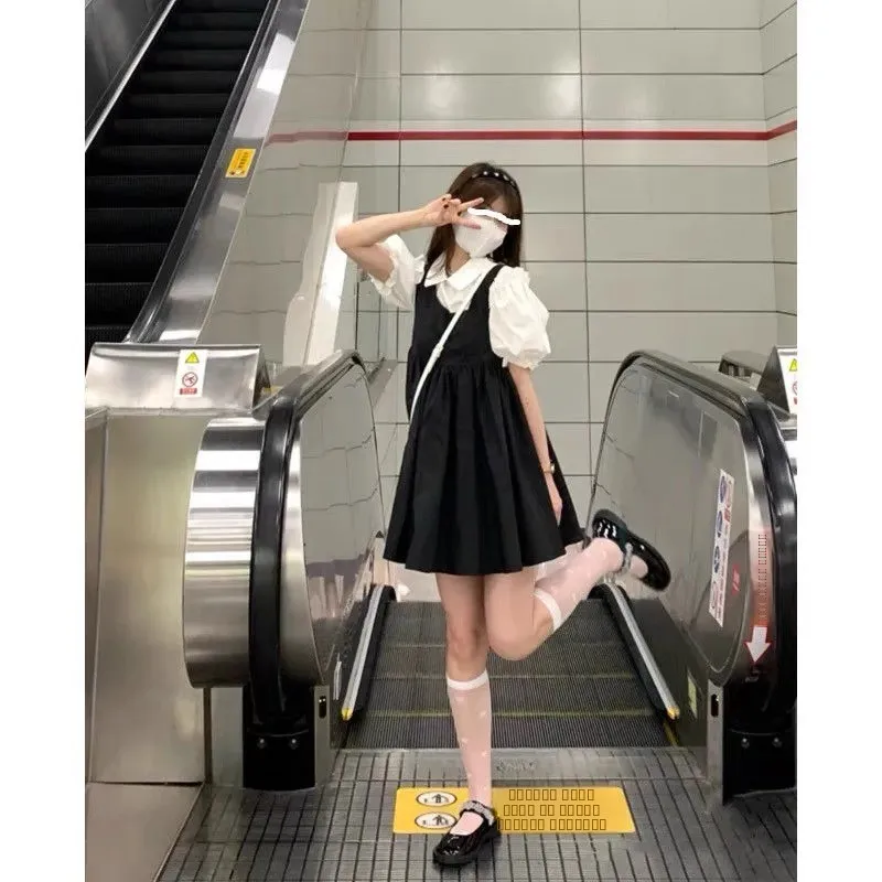 

Cute Princess Style Doll Collar Dress Set Women's Summer College Fashion Two-Piece Soft First Love Series Gentlewoman's Wardrobe