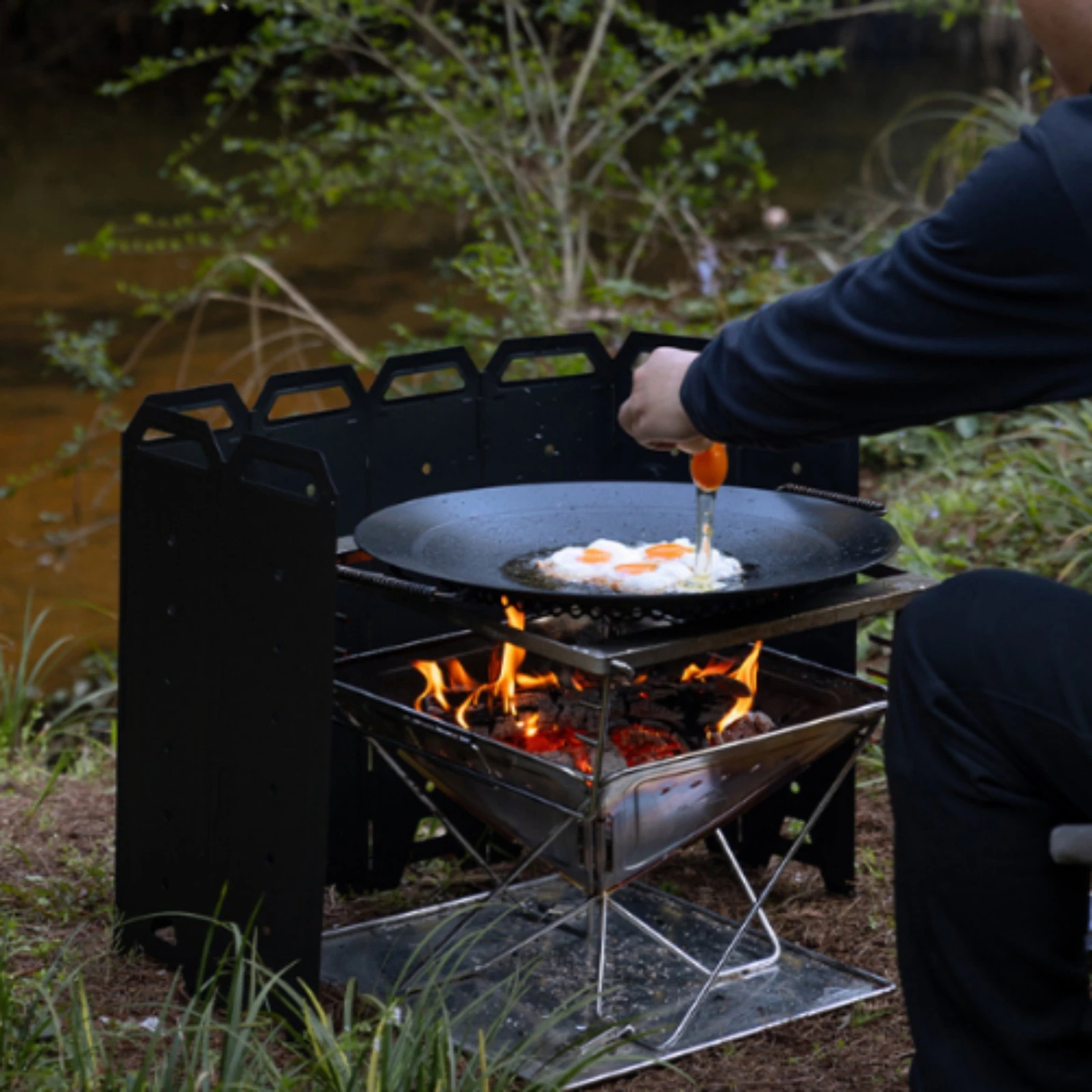 Foldable Fire Fireplace Windscreen Portable Wood Heater Windscreen 8-Panel Metal Screen Heat Resistant Heater Wind Barrier Heavy - view 5