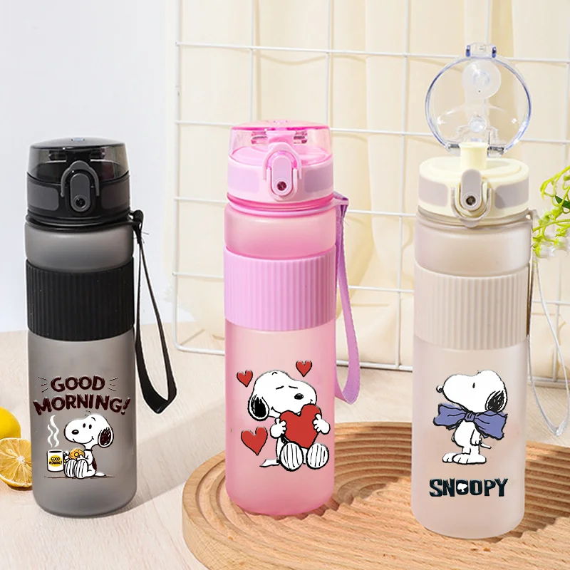 

550ml Snoopys Water Bottles Girl Cute Cartoon Drinking Cup Portable Women High Quality Sport Leak Proof Mug Bottle Birthday Gift