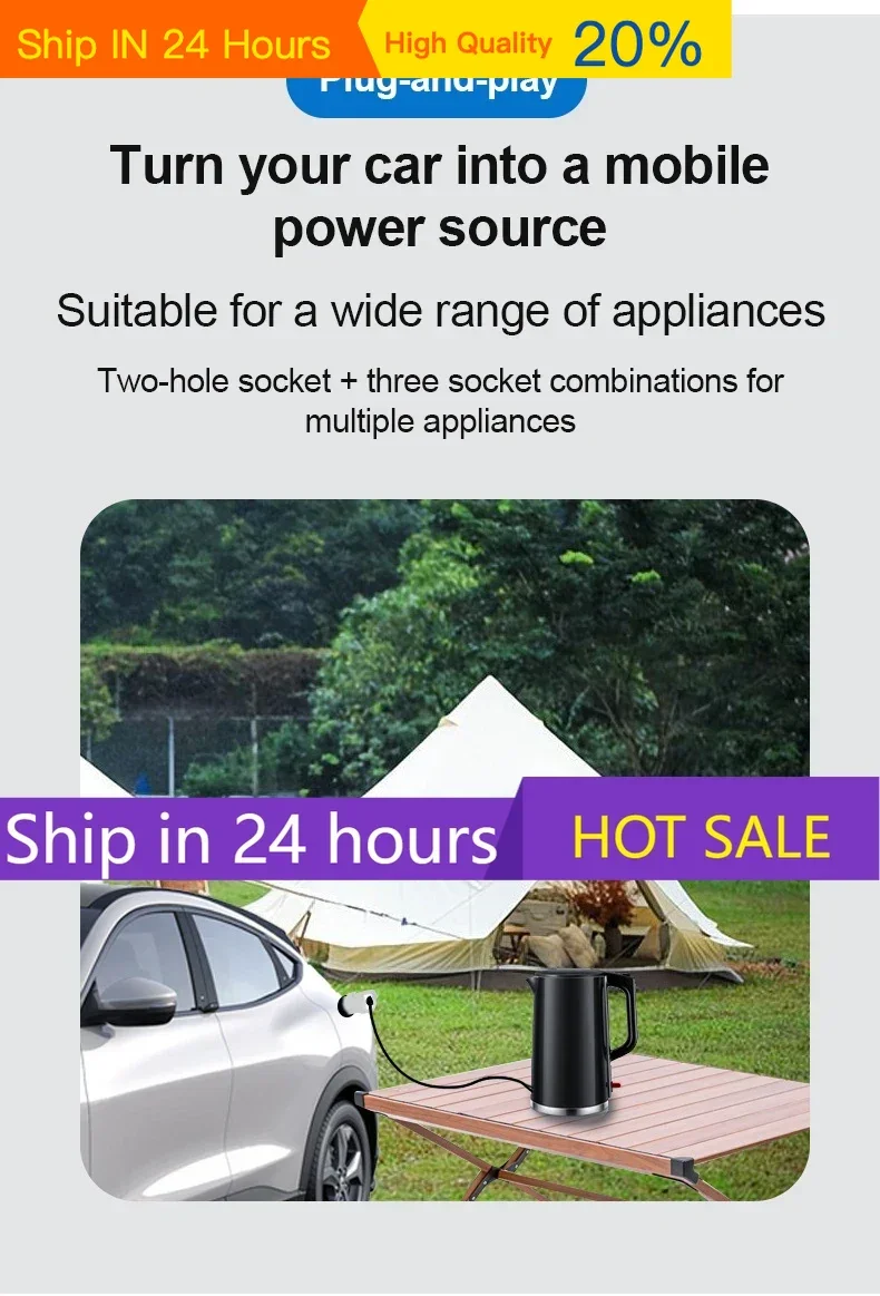 NEW For BYD Atto 3 Accessories Type2 V2L Adapter Car Discharger Vehicle Load Cable External Adapter Compatible With BYD Accessor