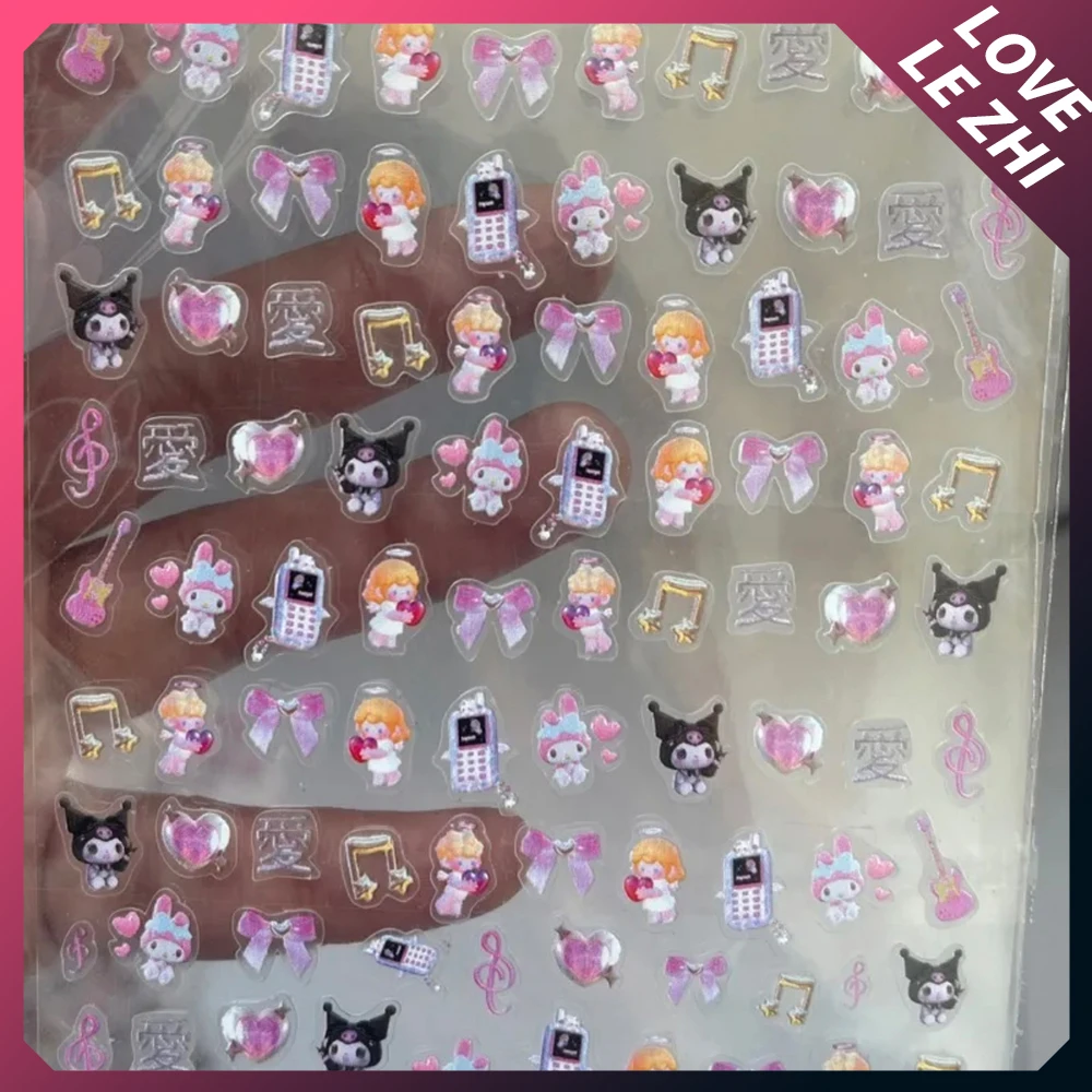 Funda de teléfono móvil para cuaderno, decoración del hogar, pegatinas de uñas Sanrioed, bricolaje, trabajo manual, Hello Kitty, Cinnamoroll,