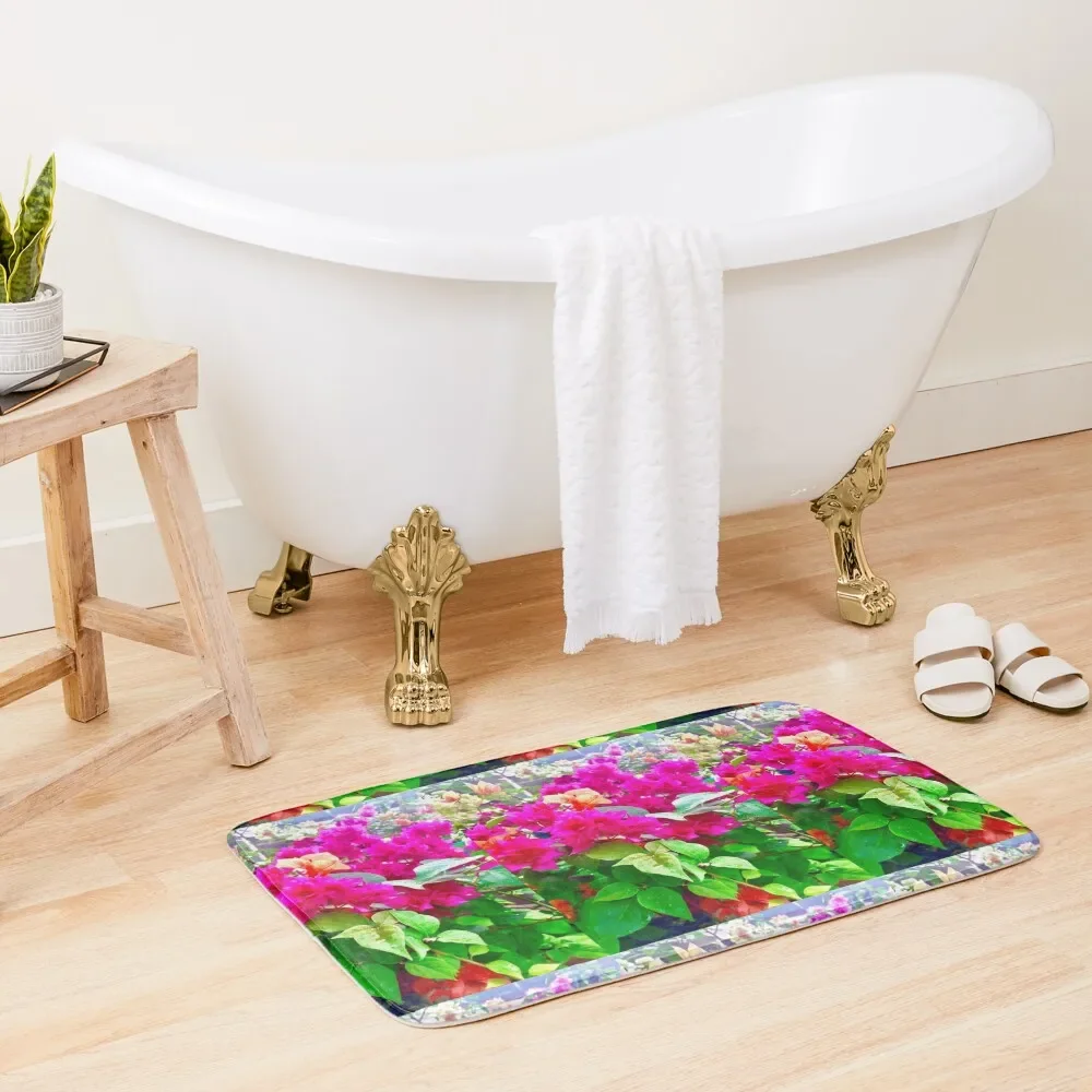 

Bright Bougainvilleas Bath Mat House Interior Entrance Carpet For Home Entrance Mat