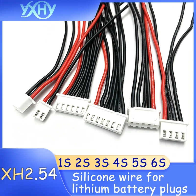 10PCS Model aircraft balance charging terminal cable xh2.54mm 1S 2S 3S 4S 5P 6S lithium battery plug-in silicone cable