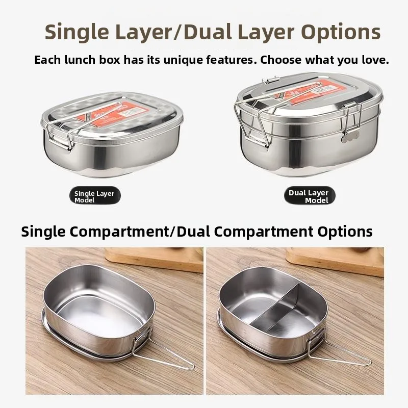 

Vintage Stainless Steel Food Grade Rice Box Square with Lid Bento Box Steam Rice Box Family Storage Organizer Food Storage Box