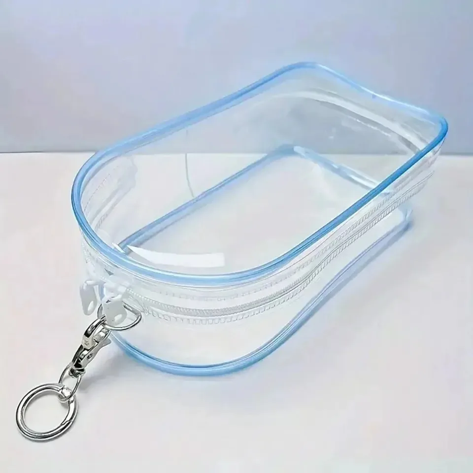 Estojo Protetor Colorido e Transparente para Boneca Labubu de Pelúcia 17cm, Caixa Organizadora com Chaveiro, Bolsa de Exibição para Acessórios de Boneca