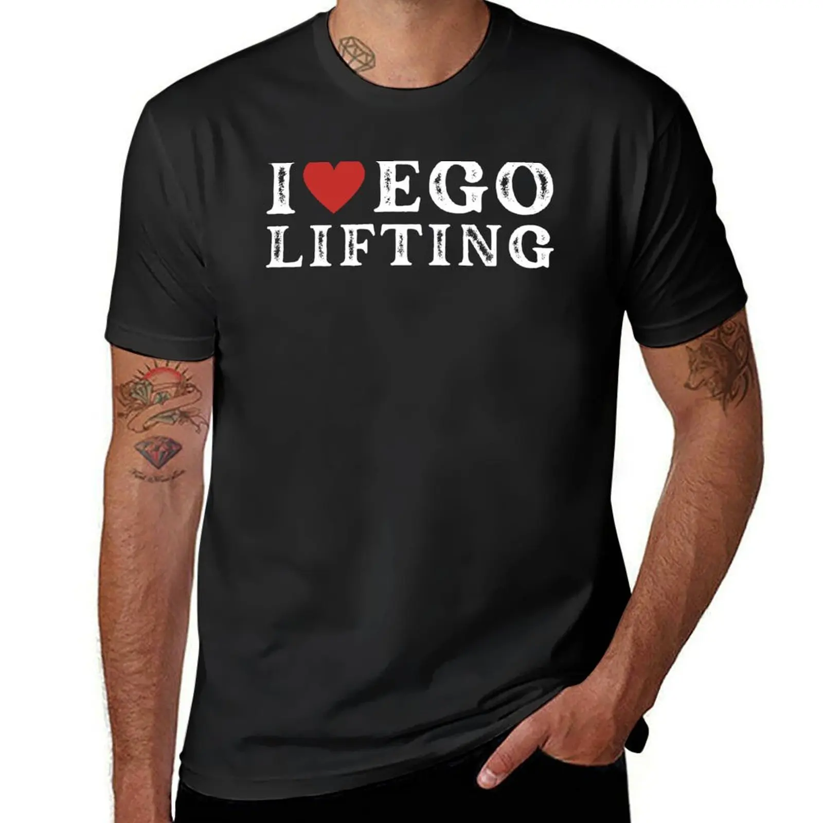 I Love Ego Lifting Workout Gear Ironic T-Shirt Blouse customs korean fashion T-shirts for men cotton