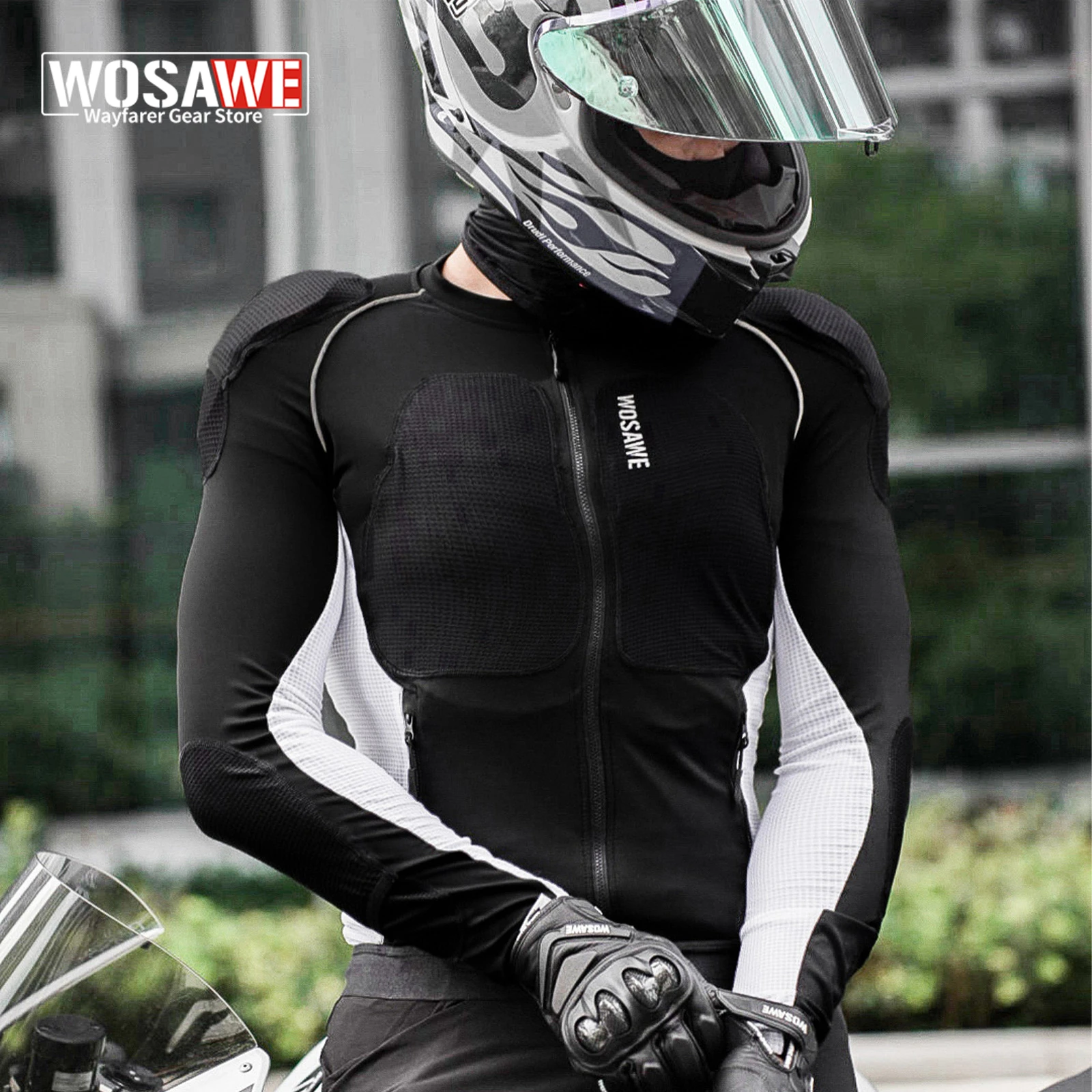 

WOSAWE Summer Motorcycle Jacket Full Body Armor Set CE Certified Motorcycle Gear Removable Pads Motorbike Street Riding Clothes