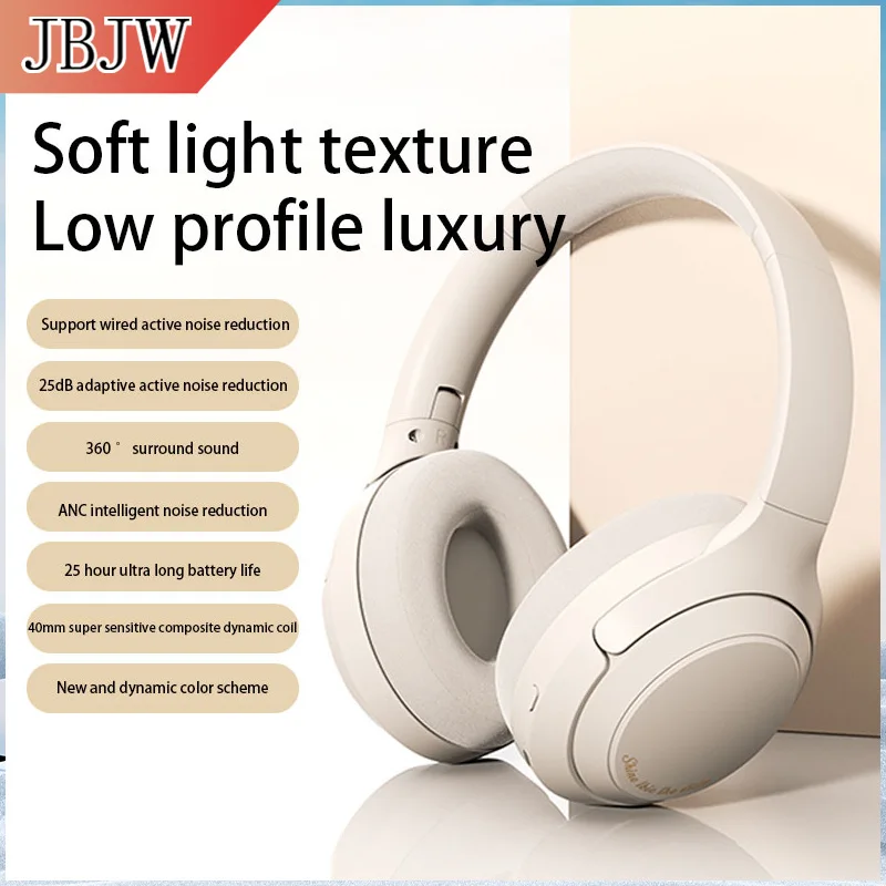 

JBJW 2025 Fashion Wireless Headphone Bluetooth 5.3 Stereo 360 Holographic Audio ANC Noise Reduction 25-hour Playtime Headset