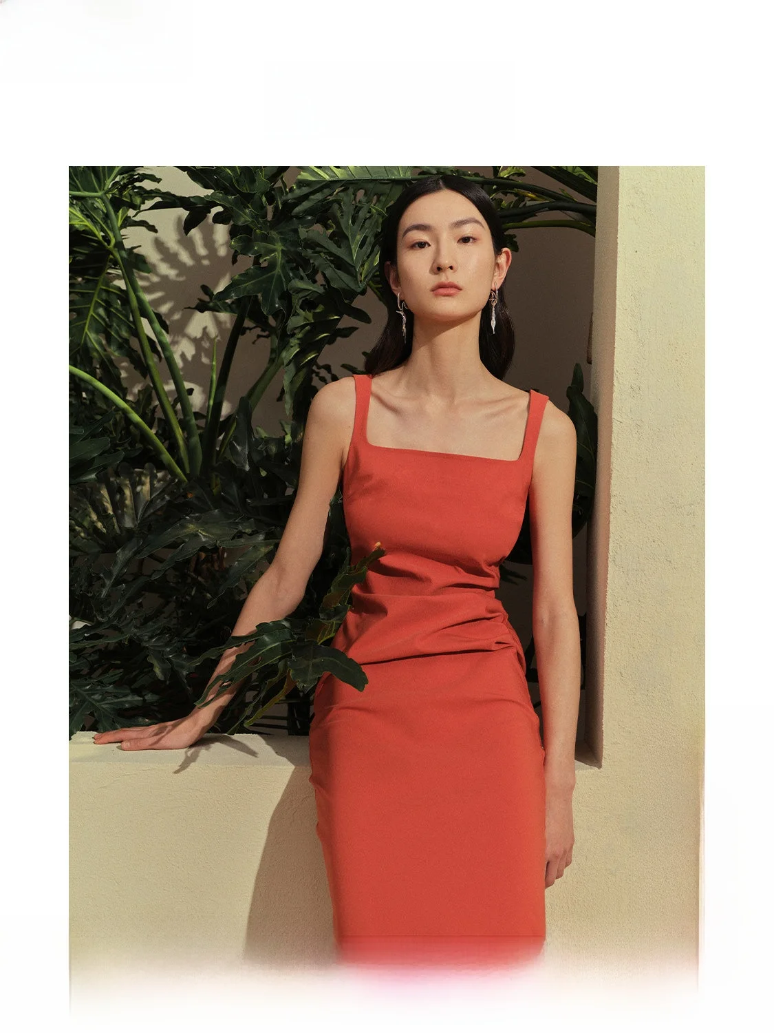 

Летняя женская юбка Ele Summer Dr ZHIZHI Four Character Order Strap Dr Korean Sle Commute средней длины с завышенной талией