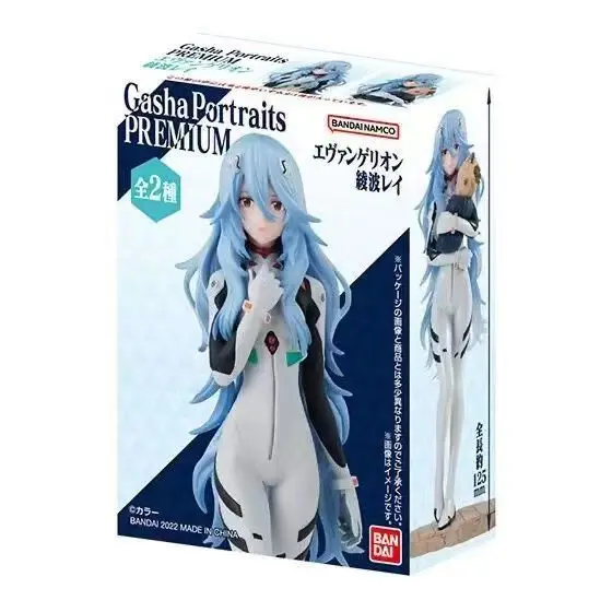 In Stock Original Bandai EVANGELION Anime Figure Ayanami Rei Shokugan Long Hair Anime Figure Model PVC Toys Collection Boy Gifts