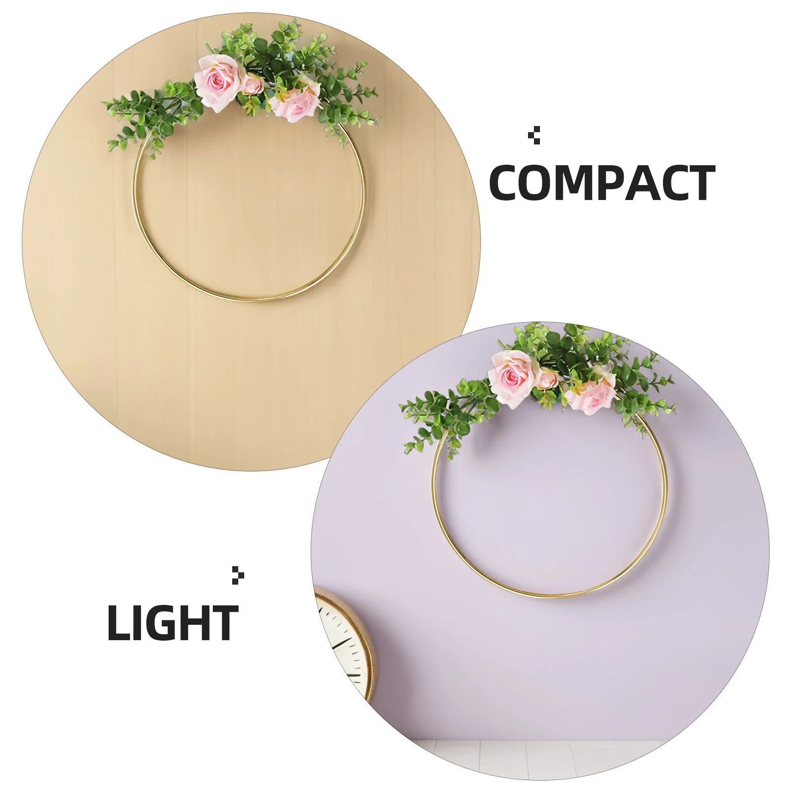 8 قطعة الأطواق الحديد الحديد دائم الذهب حلقات معدنية DIY بها بنفسك حلم الماسكون اكاليل الزهور ديكورات جدرانية حلقات مستديرة للحرف اليدوية