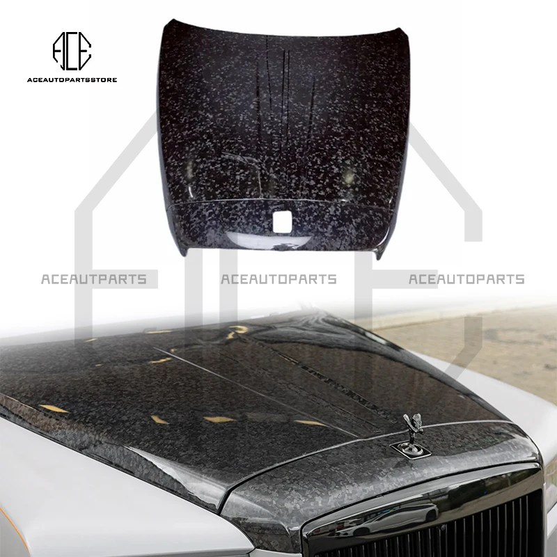 M style Dry Forged Carbon Fiber Front Hood for Rolls-Royce Cullinan 2018-IN Dry Carbon Fiber Engine Bonnet Cover