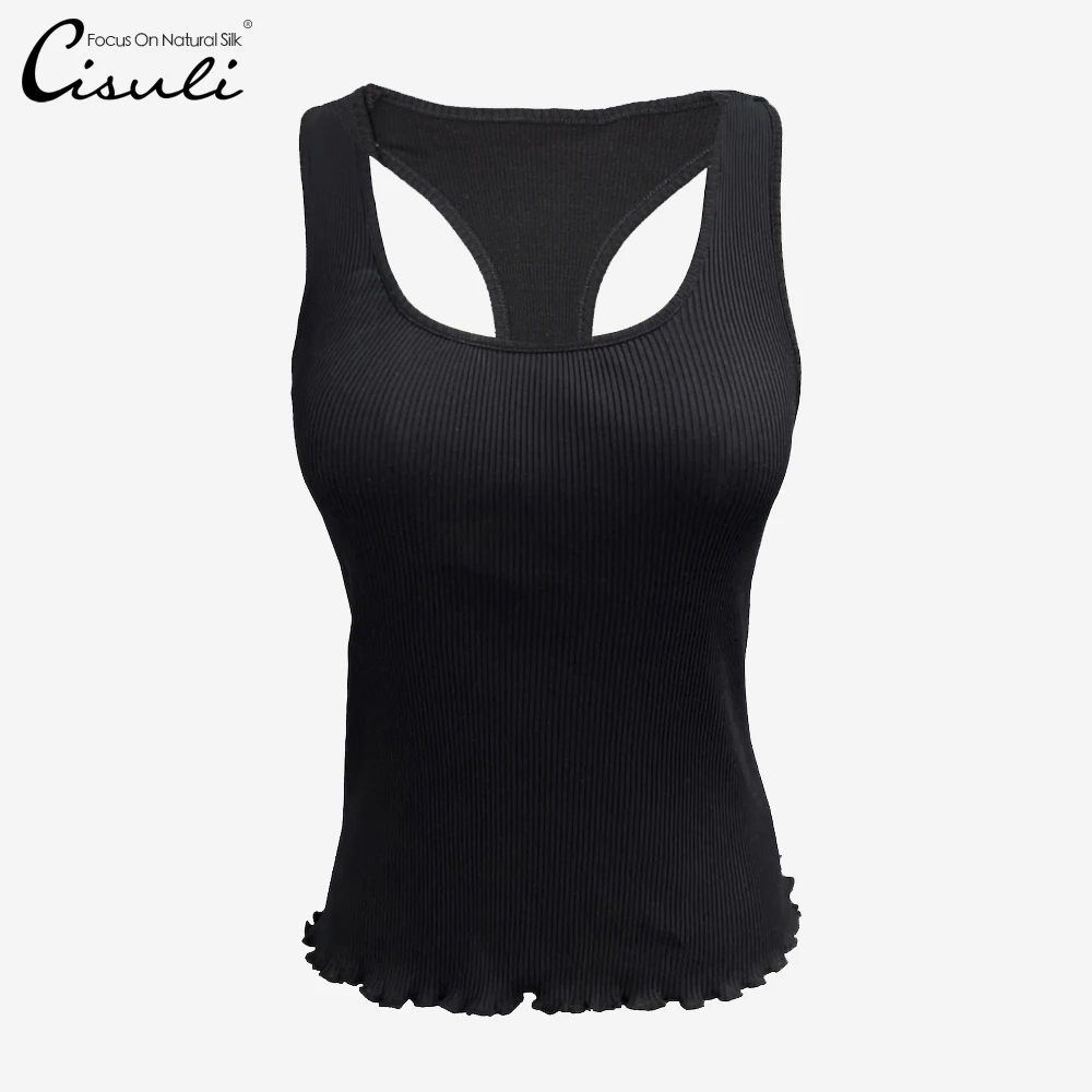 Pure Silk Cotton T Rib Knitted Organic Material Yoga Running Sports T Breathable Anti-Allergy