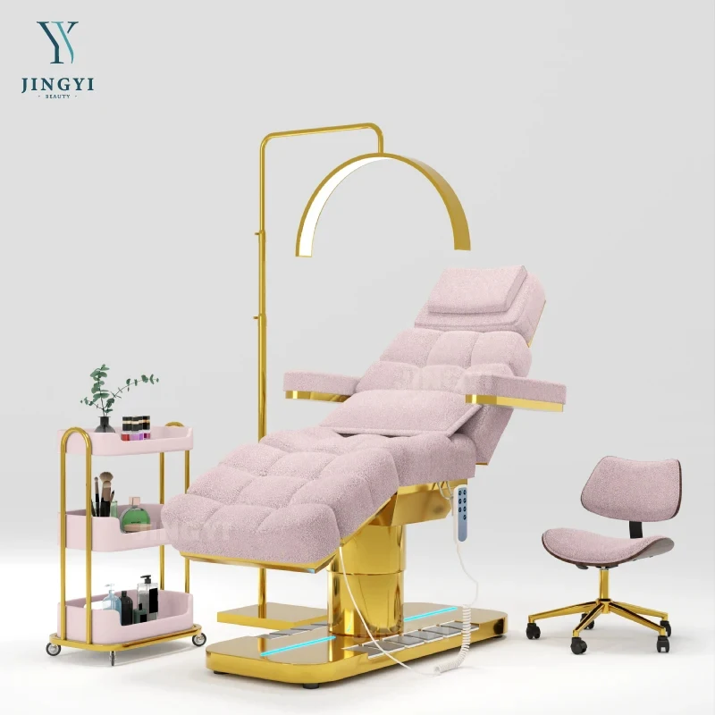 JingYi Beauty Lash Bed Luxury 3/4 Motors Adjustable Salon Spa Massage Table Cosmetic Beauty Bed