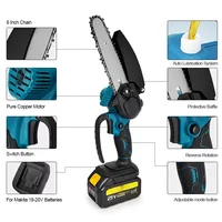 1700RPM 6 Inch Mini Li-Ion Electric Chainsaw One Hand Portable Electric Saw Fit 18V Makita Battery 4