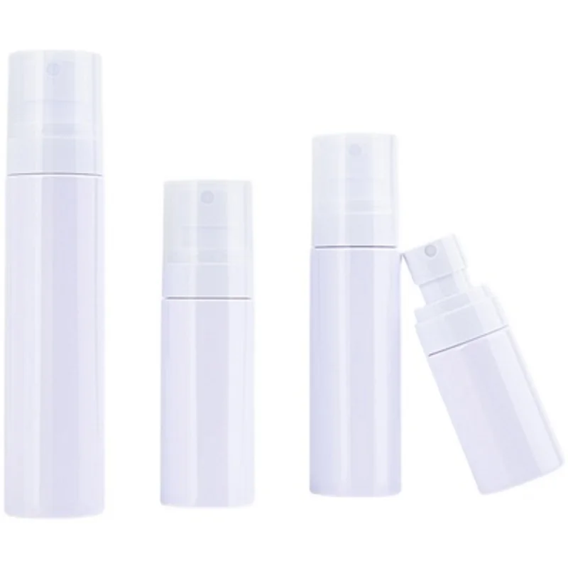 

25Pcs Empty White Plastic Bottle White Spray Pump With Clear Cover 45ml 60ml 80ml 100ml Cosmetic Refillable Packaging Bottle