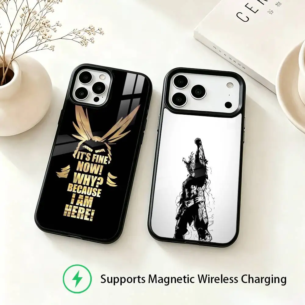 My Hero Academia All Might Phone Case For iPhone18,17,16,15,14,13,12,11 Plus,Pro Supports Magnetic Wireless Charging