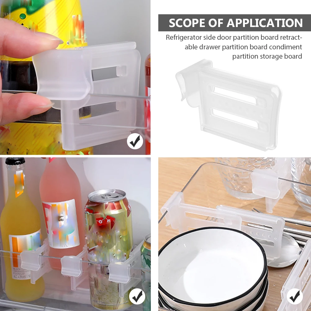 

12 Pcs Refrigerator Dividers Fridge Door Separator Soda Water Shelf ganizer Transparent Clip Storage