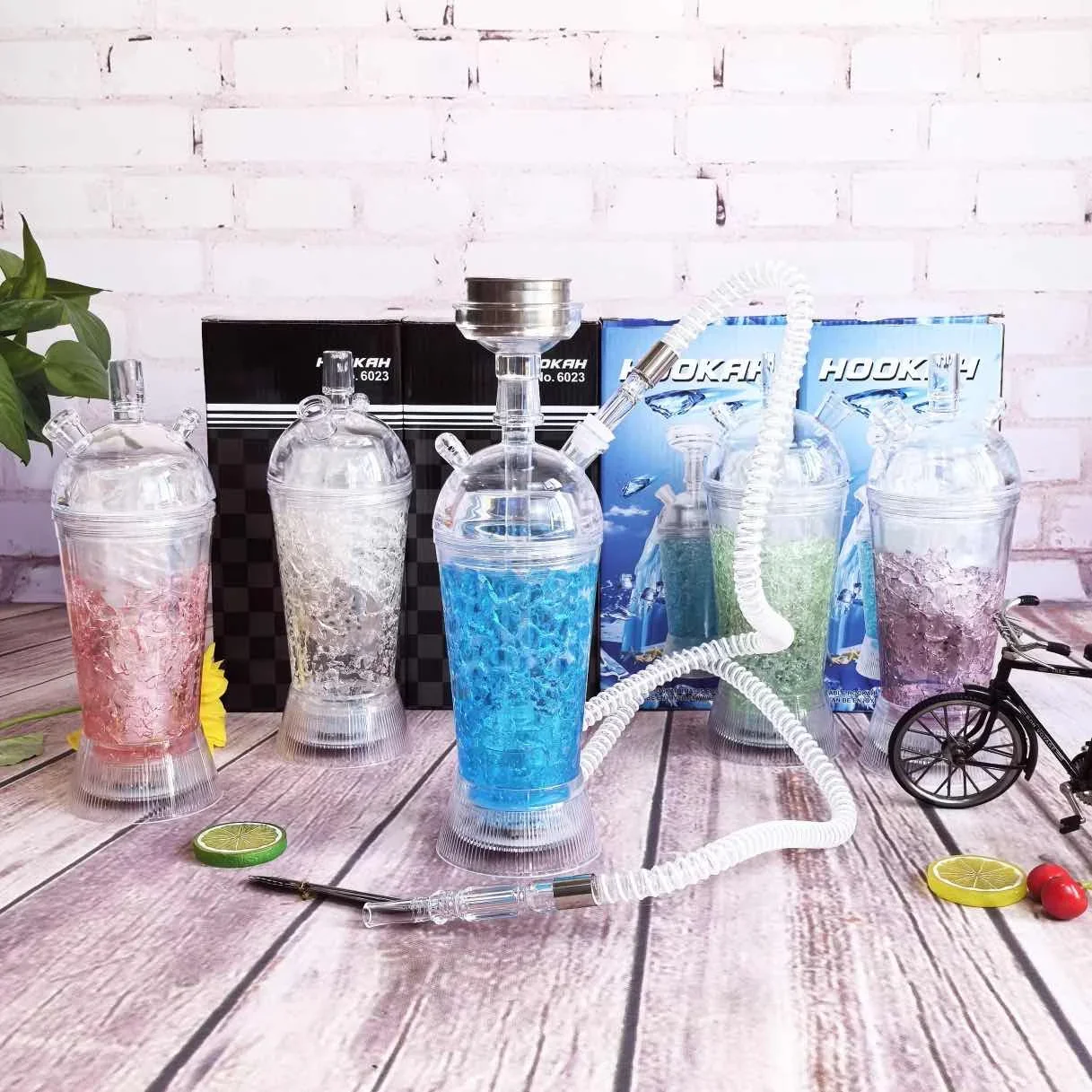 

Акриловый светодиодный кальян, водопровод для курения травы, чаша для табака, аксессуары для крючков 9,5 × 32,5 см Курительная Трубка Shisha Кальян, набор