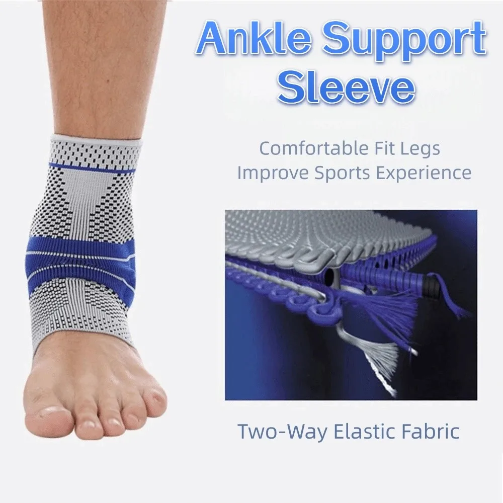 

Knitted Sports Ankle Brace Breathable Nylon Ankle Support Sleeve Comfortable Anti-slip Silicone Ankle Stabilizer Basketball