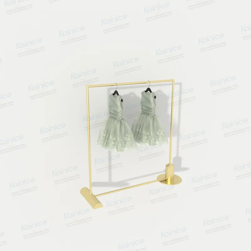 Kainice Custom Boutique Gouden Kledingrek Vloer Staande Kleding Winkel Rvs Ronde Metalen Opknoping Kleding Display Rack