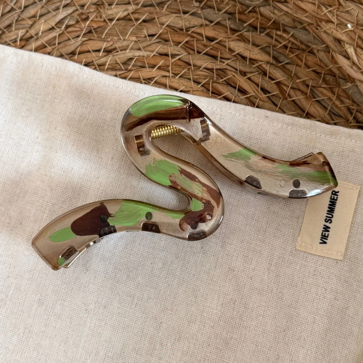 9 Style Grey Green Painting Pattern Hair Claw Women Fashion Hair Clip Large Claw Clip for Girl Fashion Accessories Gifts view 4