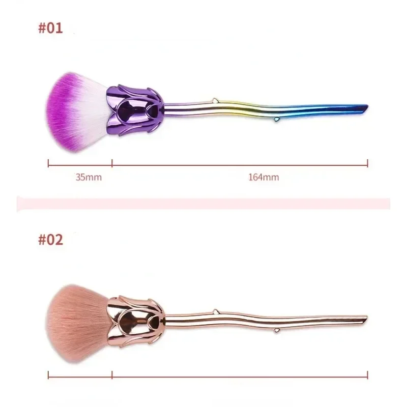 Rose Soft Brush For Manicure Nail Art Dust Brush Nail Dust Brush Gel Makeup Polish Dust Cleaning Brushes Nail Accesories Tools