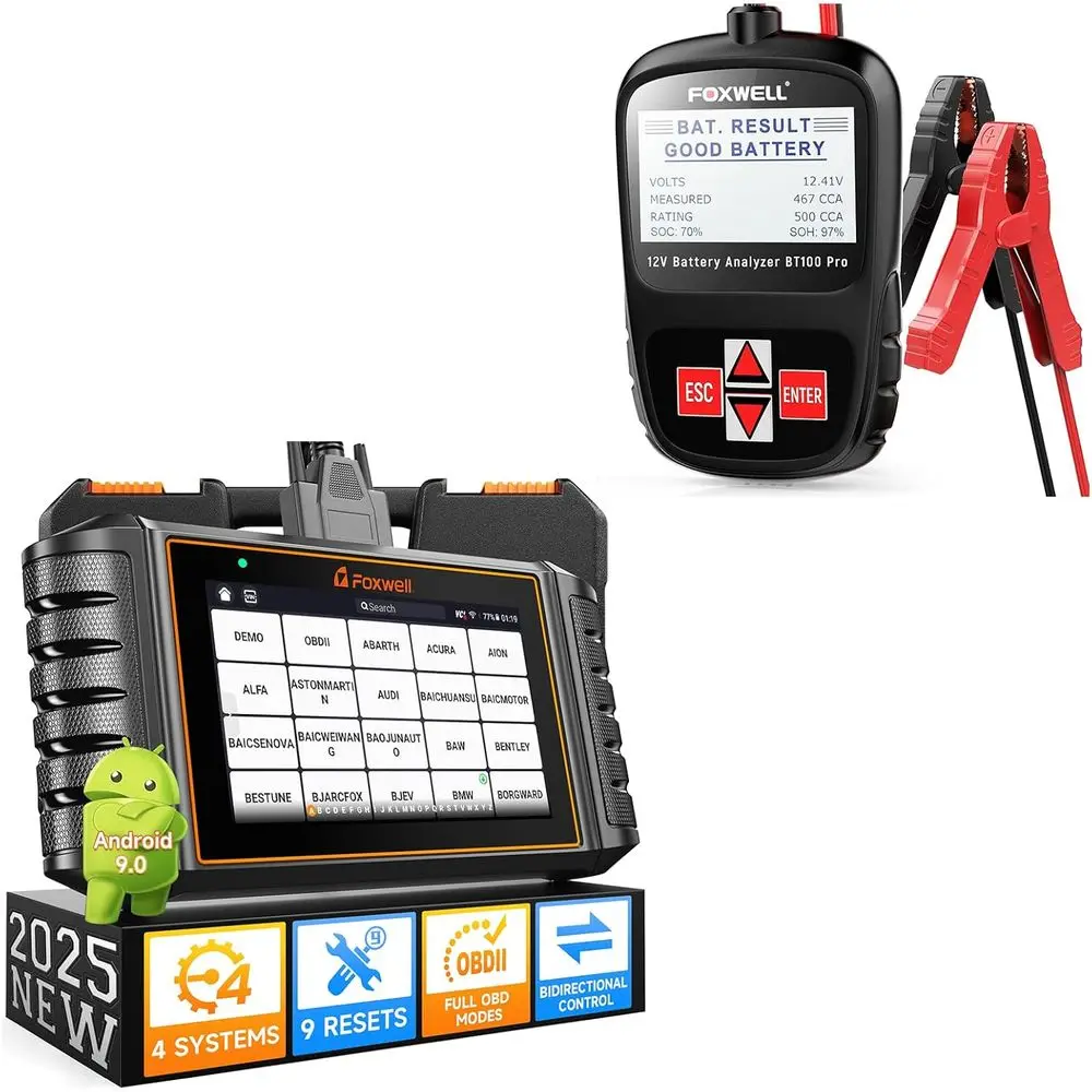 

2025 NT716 2 сканера 9+ Resets Автоматическое сканирование Инструмент ABS SRS Трансмиссия Двигатель Диагностический считыватель кодов BT100 Pro 12 В Автомобильный аккумулятор Teste