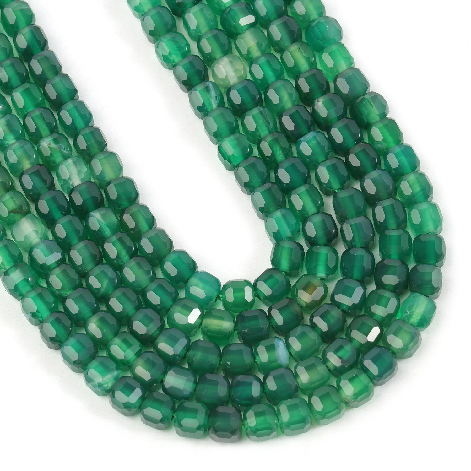 Natural Green Agate Faceted 5mm Square Cube Shape Beads for Jewelry Making Diy Bracelet Necklace Beading Accessories