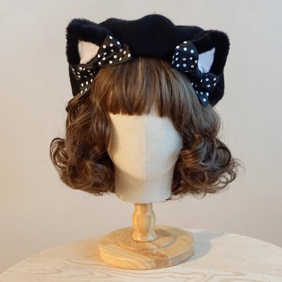 Original manual cat cat ears, Japanese, Korean, Japanese soft berets autumn winter warm cloth sister lolita