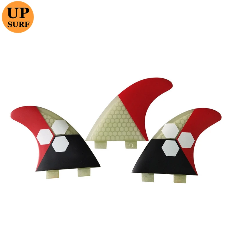 UPSURF FCS Fins Thrusters Quillas Surf G7 Red Honeycomb Double Tabs 3 Pcs/set Surfing Board Large Size Sup Paddle Accessories