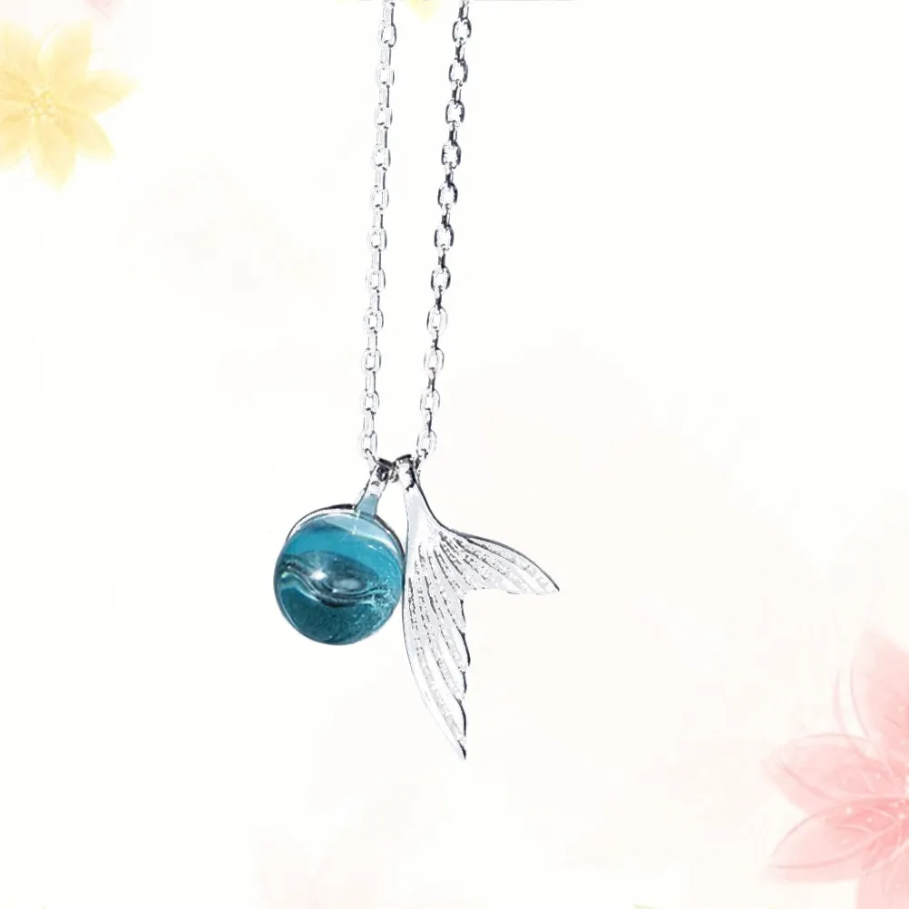 1Pcs Pendant Necklace High-Quality Color-Stable Teardrop Mermaid Chain Exquisite Tail Design Gift Accessory
