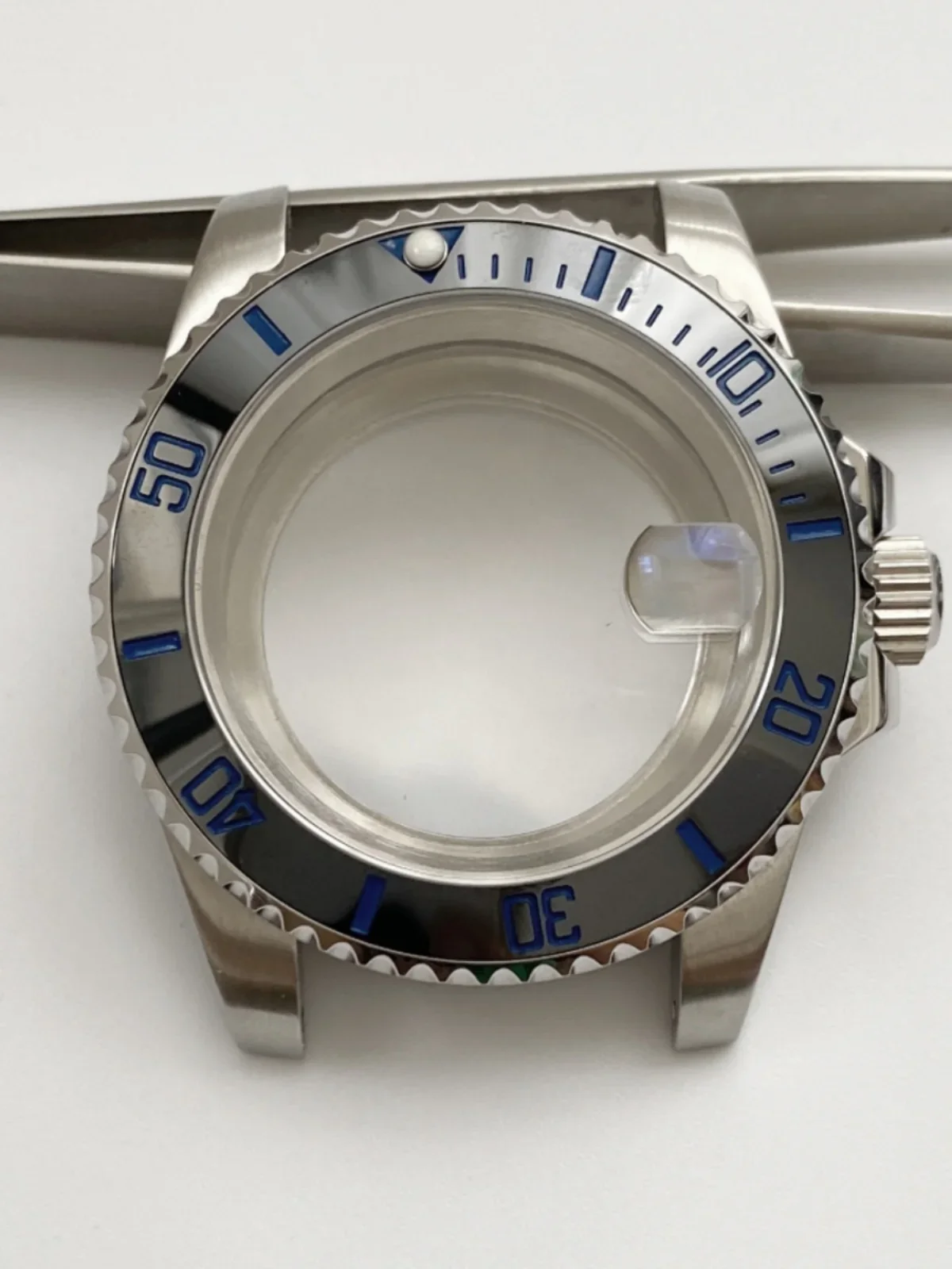 ステンレス鋼サファイア時計,防水,セイコーnh35ムーブメントに適しています,電気メッキ,新しいスタイル,8215,nh35,nh36,40mm