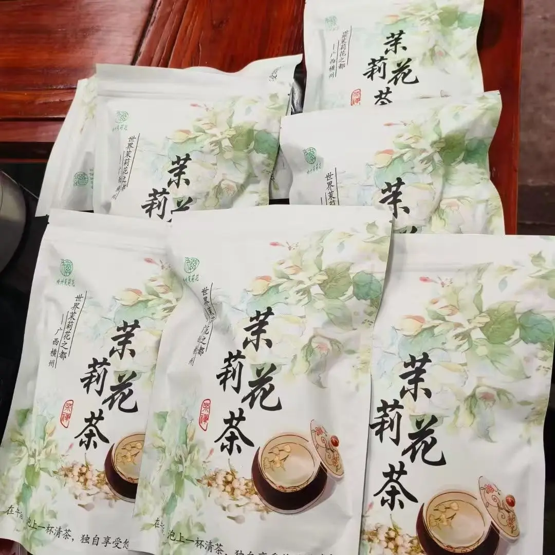 Classic China Jasmine Flower Tea Set Zipper Bags 250g/500g Jasmine Flower Green Oolong Tea Aluminum Foil Bag Recyclable Sealing