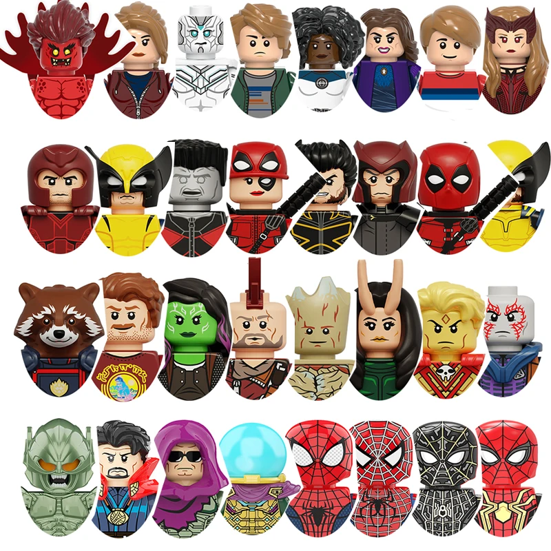 

Vision Witch Huang Du Groot Raccoon Deadpool Magneto Colossus Star-Lord Gamora Drax Mantis Building block boy birthday toy