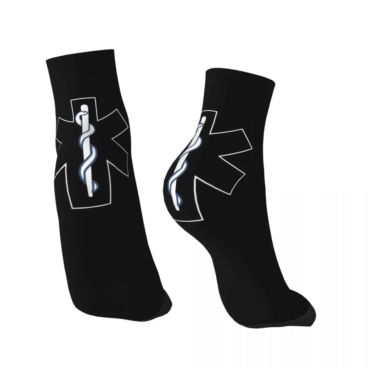 Paramedic Star Of Life Men Women Crew Socks Unisex Fashion 3D Print Emt Emergency Symbol Dress Socks