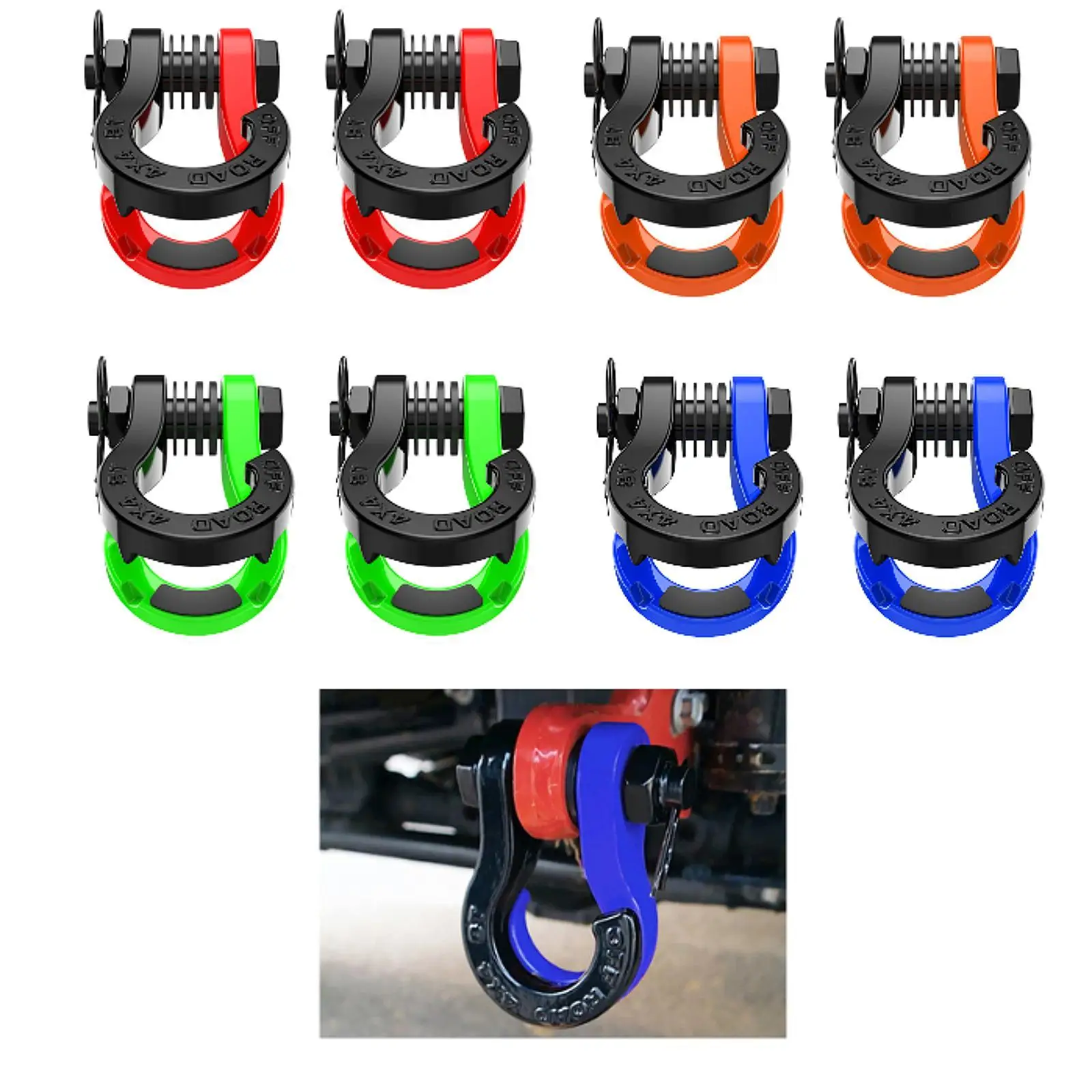 2 قطع D حلقة سبليت اغلال إصلاح أجزاء عالية الأداء 3/4 "أغلال سبليت لحزام السحب مركبة شاحنة الانتعاش ونش #1