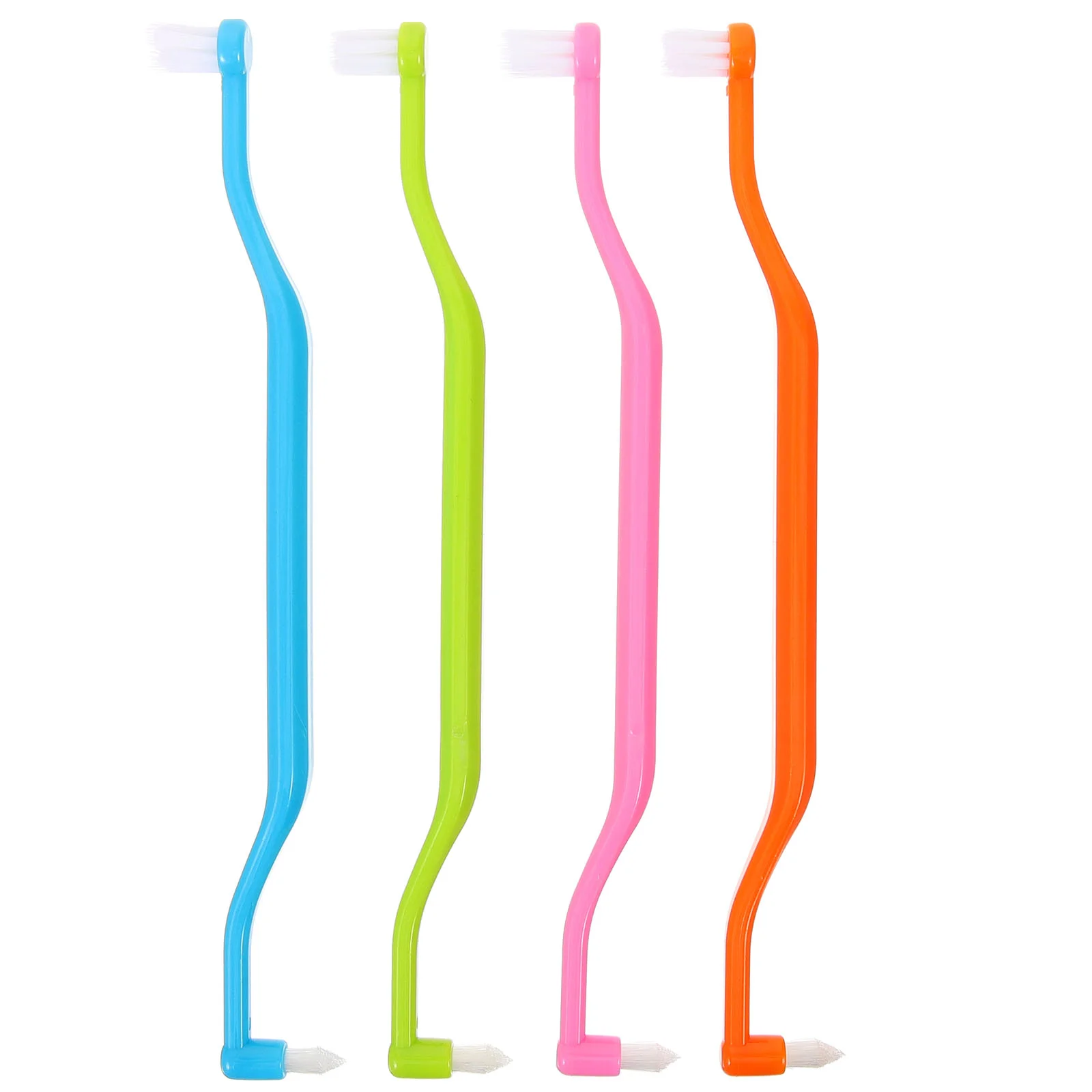 

4 Pcs Toothbrush Double Headed Portable Toothbrushes Household Manual Interspace Daily Wear-resistant Tapered Travel