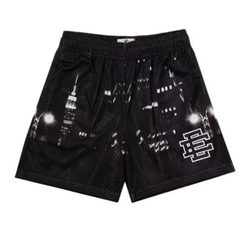 Man Summer ERIC EMANUEL EE Basic Mesh Shorts Classic Floral Printed Gym Shorts Men\'s Gym Basketball shorts Sports Beach Shorts